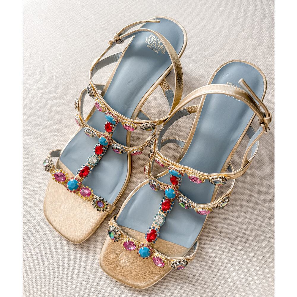 Frances Valentine Kiki Gem Heel Gold